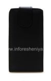 Photo 1 — BlackBerry 9850 / 9860 Torch জন্য উল্লম্ব খোলার সঙ্গে চামড়া ক্ষেত্রে কভার, জরিমানা জমিন কালো