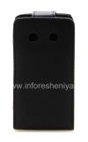 Photo 2 — BlackBerry 9850 / 9860 Torch জন্য উল্লম্ব খোলার সঙ্গে চামড়া ক্ষেত্রে কভার, জরিমানা জমিন কালো
