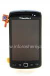 Фотография 1 — Оригинальный экран LCD в сборке с тач-скрином и передней панелью для BlackBerry 9850/9860 Torch, Черный, тип экрана 001/111