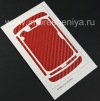 Photo 2 — Firma textura conjunto de protectores de pantalla y el cuerpo BodyGuardz Armor para BlackBerry 9850/9860 Torch, Textura roja "fibra de carbono"