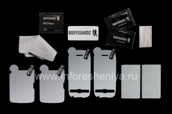 Ultraprochnyh set perusahaan film pelindung transparan untuk layar dan perumahan BodyGuardz UltraTough Clear Skin (2 set) untuk BlackBerry 9850 / 9860 Torch