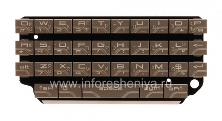 Русская клавиатура для BlackBerry P'9981 Porsche Design (гравировка), Серебряный