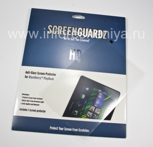 Галерея фотографий товара Фирменная защитная пленка для экрана BodyGuardz ScreenGuardz HD для BlackBerry PlayBook, Прозрачный