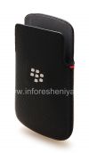 Photo 3 — Asli Kasus-saku Kulit Pocket Pouch untuk BlackBerry Q10 / 9983, Black (hitam)
