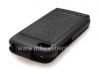 Photo 5 — উল্লম্ব উদ্বোধনী কভার চামড়া সঙ্গে মূল চামড়া কেস BlackBerry Q10 জন্য শেল ফ্লিপ, ব্ল্যাক (কালো)