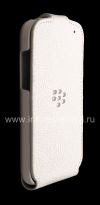 Photo 5 — Kasus kulit asli dengan pembukaan vertikal penutup Kulit Balik Shell untuk BlackBerry Q10, Putih (white)