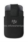 Photo 1 — Housse en cuir d'origine avec clip pour Étui pivotant en cuir BlackBerry Q10 / 9983, Noir (Black)