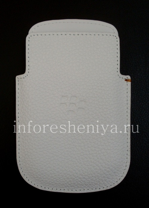 Галерея фотографий товара Эксклюзивный чехол-карман Leather Pocket Pouch для BlackBerry Q10, Белый (White)