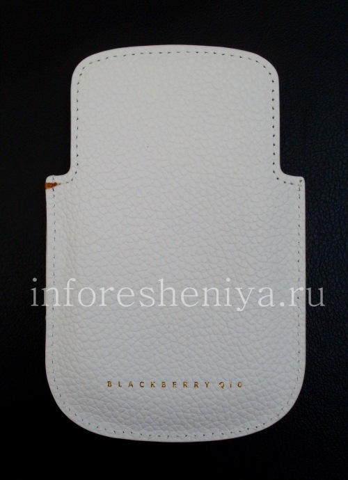 Галерея фотографий товара Эксклюзивный чехол-карман Leather Pocket Pouch для BlackBerry Q10, Белый (White)