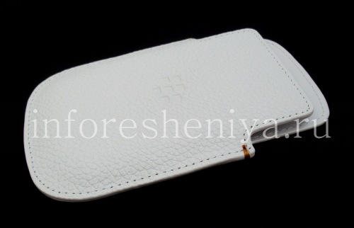 Галерея фотографий товара Эксклюзивный чехол-карман Leather Pocket Pouch для BlackBerry Q10, Белый (White)