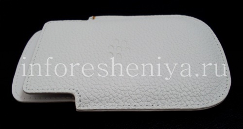 Галерея фотографий товара Эксклюзивный чехол-карман Leather Pocket Pouch для BlackBerry Q10, Белый (White)