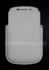 Фотография 3 — Эксклюзивный чехол-карман Leather Pocket Pouch для BlackBerry Q10, Белый (White)