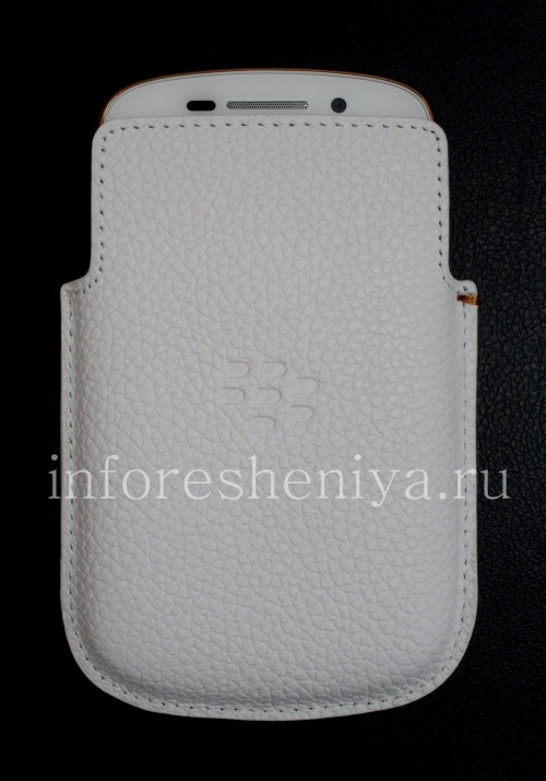 Галерея фотографий товара Эксклюзивный чехол-карман Leather Pocket Pouch для BlackBerry Q10, Белый (White)