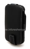 Фотография 9 — Фирменный кожаный чехол ручной работы Monaco Flip/Book Type Leather Case для BlackBerry Q10, Черный (Black), Вертикально открывающийся (Flip)