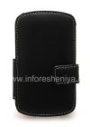 Фотография 1 — Фирменный кожаный чехол ручной работы Monaco Flip/Book Type Leather Case для BlackBerry Q10, Черный (Black), Горизонтально открывающийся (Book)