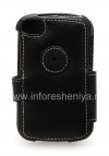 Фотография 4 — Фирменный кожаный чехол ручной работы Monaco Flip/Book Type Leather Case для BlackBerry Q10, Черный (Black), Горизонтально открывающийся (Book)