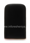 Фирменный кожаный чехол-карман ручной работы с зажимом Monaco Vertical/Horisontal Pouch Type Leather Case для BlackBerry Q10/ 9983, Черный (Black), Вертикальный (Vertical)