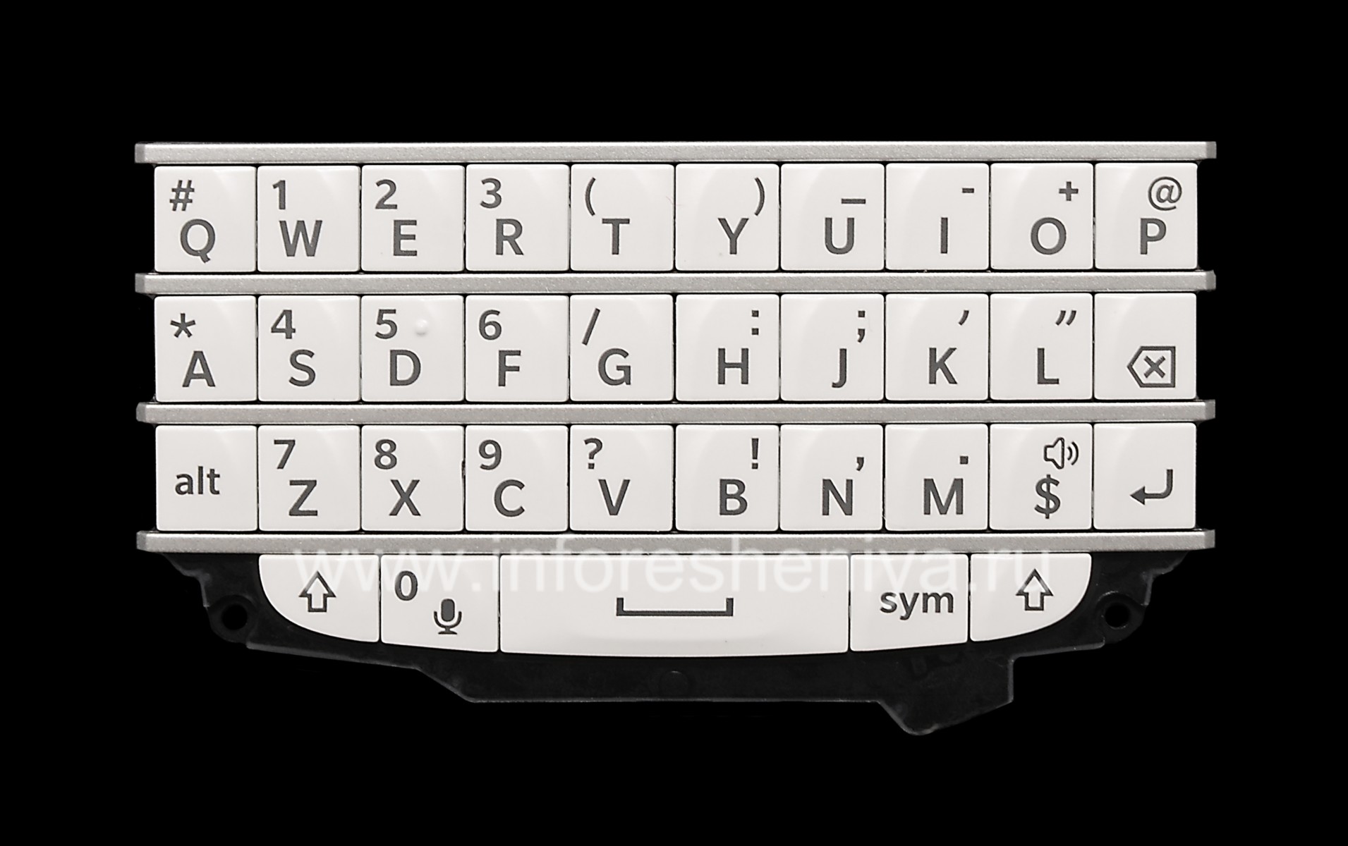 原来的英文键盘blackberry q10