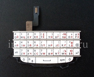 Белая русская клавиатура в сборке с платой для BlackBerry Q10, Белый с серебряными разделителями (White/ wSilver)