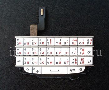 الأبيض التجمع لوحة المفاتيح الروسية مع لوحة للبلاك بيري Q10
