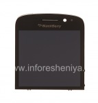 Экран LCD + тач-скрин (Touchscreen) в сборке для BlackBerry Q10, Черный, тип 001/111