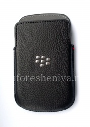 Leather Case-saku BlackBerry Q10 (copy), Hitam, tekstur besar
