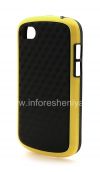 Фотография 3 — Силиконовый чехол уплотненный "Cube" для BlackBerry Q10, Черный/Желтый