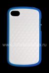 Photo 1 — Silicone Case icwecwe "Cube" for BlackBerry Q10, White / Blue