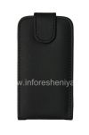 Photo 1 — cubierta de cuero con abertura vertical para el BlackBerry Q10, Negro con textura grande