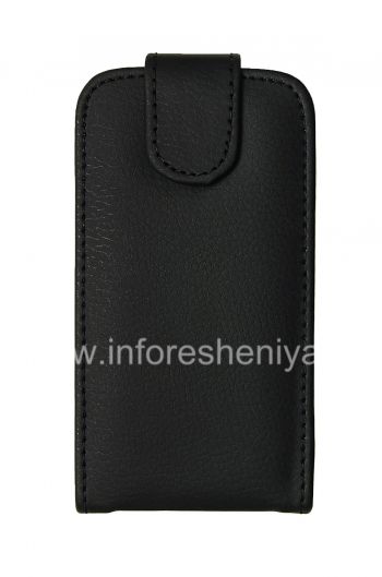 couvercle du boîtier en cuir avec ouverture verticale pour le BlackBerry Q10
