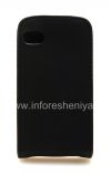 Photo 2 — cubierta de cuero con abertura vertical para el BlackBerry Q10, Negro con textura grande