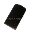 Photo 1 — Caso de cuero con tapa de apertura vertical para BlackBerry Q10, Negro, textura fina