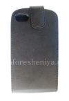 Photo 9 — couvercle du boîtier en cuir avec ouverture verticale pour le BlackBerry Q10, Noir, texture fine