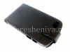 Photo 12 — couvercle du boîtier en cuir avec ouverture verticale pour le BlackBerry Q10, Noir, texture fine