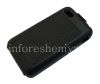 Photo 4 — BlackBerry Q5 জন্য উল্লম্ব খোলার আবরণ চামড়া ফ্লিপ শেল সঙ্গে মূল চামড়া কেস, কালো (কালো)