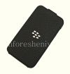 Фотография 7 — Оригинальный кожаный чехол с вертикально открывающейся крышкой Leather Flip Shell для BlackBerry Q5, Черный (Black)