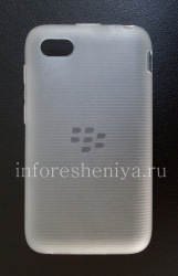 Оригинальный силиконовый чехол уплотненный Soft Shell Case для BlackBerry Q5, Белый (White/Clear)