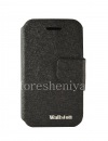 Фотография 1 — Фирменный кожаный чехол горизонтально открывающийся Wallston Colorful Smart Case для BlackBerry Q5, Черный