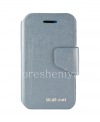 Photo 1 — Signature Leather Case ouverture horizontale Smart Case Colorful Wallston pour BlackBerry Q5, Bleu givré
