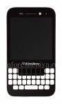 Оригинальный экран LCD в сборке с тач-скрином и ободком для BlackBerry Q5, Черный, тип экрана 001/111