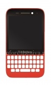 Photo 1 — Original LCD screen assembly with touch-screen and bezel to BlackBerry Q5, Red, Screen Type 001/111