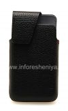 Photo 1 — L'étui en cuir d'origine avec clip Étui pivotant en cuir pour BlackBerry Z10 / 9982, Noir (Black)