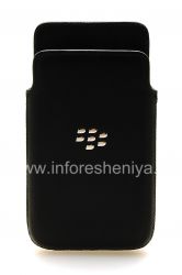 D'origine Case-poche poche de poche en cuir pour BlackBerry Z10 / 9982, Noir (Black)