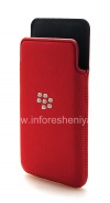 Photo 3 — BlackBerry Z10 / 9982のためのオリジナルファブリックカバーポケットマイクロファイバーポケットポーチ, レッド（赤）