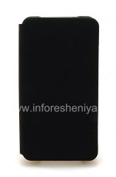 Penutup asli gabungan horizontal membuka flip Shell Case untuk BlackBerry Z10, Black (hitam)