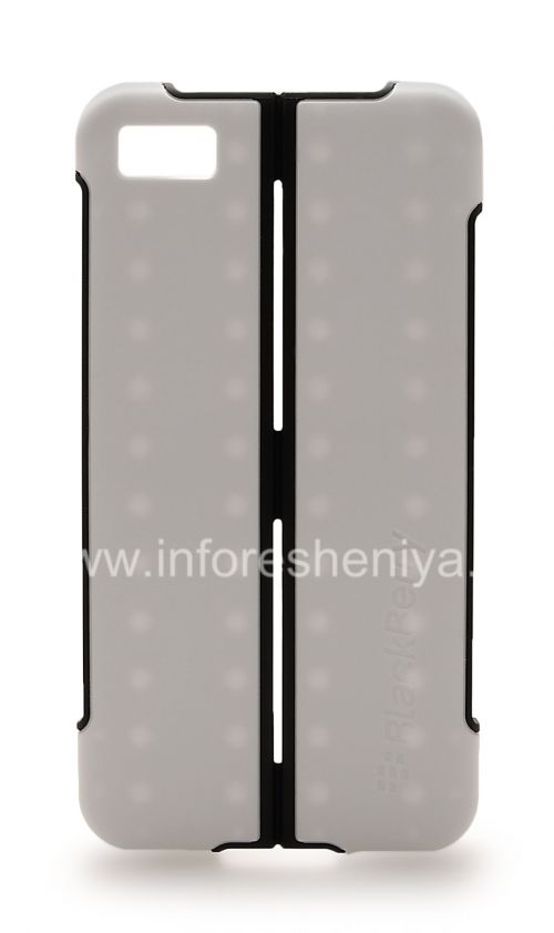 Галерея фотографий товара Оригинальный пластиковый чехол-крышка с функцией подставки Transform Hard Shell Case для BlackBerry Z10, Белый (White)
