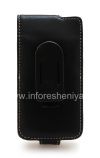 Photo 2 — Signature Kulit Kasus handmade Monaco Balik / Book Jenis Kulit Kasus untuk BlackBerry Z10, Hitam (Black), vertikal membuka (flip)