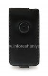 Фотография 9 — Фирменный кожаный чехол ручной работы Monaco Flip/Book Type Leather Case для BlackBerry Z10, Черный (Black), Вертикально открывающийся (Flip)