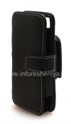 Photo 3 — / Étui en cuir Signature cuir Case main de Monaco Flip Type de livre pour le BlackBerry Z10, Noir (Noir), ouverture horizontale (Livre)