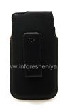 Photo 2 — Leather case with clip for BlackBerry Z10 / 9982, Black with fine texture